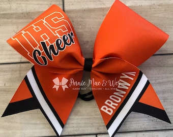 Custom cheer bow - your choice of 2 colors with white accents