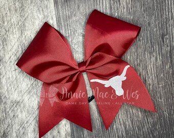 Longhorn Cheer bow - Custom Logo Cheer Bow
