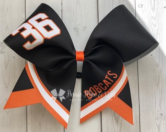 Black and Orange Cheer Bow
