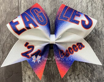 Cheer Bows - Your choice of 2 accent colors on a white bow