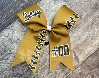 Softball Bow - Your choice of bow color and accent color