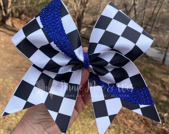 Cheer Bow - Satin Cheer Bow - Competition Cheer bow - AB Rhinestones