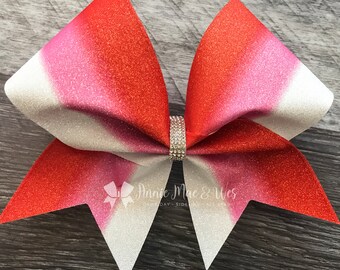 Valentine's Day cheer bow - Valentine's Day cheer bows - valentine cheer bow - Valentine's Day Cheer Bows