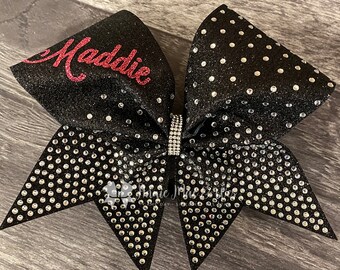 Competition Cheer Bow - Glitter and Rhinestone Bling Cheer Bow - Cheer bows - competition cheer bows - all star cheer bow
