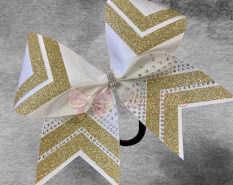 Satin Cheer Bow – Rhinestone Competition Hair Bow