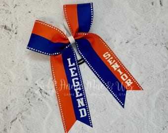 Pinstripe Softball Bow - You choice of bow and accent colors - Outlines will be white