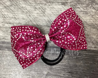 Competition Cheer Bow - Glitter and Rhinestone Bling Cheer Bow - Cheer bows - competition cheer bows - all star cheer bow