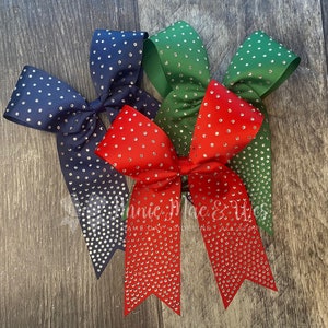 Long Tail Cheer Bow with Rhinestones