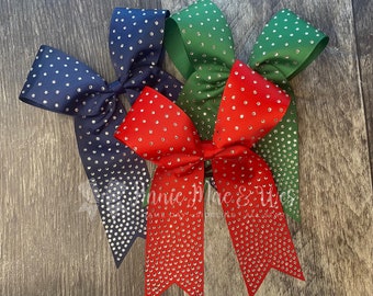 Long Tail Cheer Bow with Rhinestones