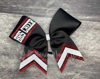 Cheer bow - Cheer bows - Sideline cheer bow - Cheer bows - Your choice of ribbon and one glitter color