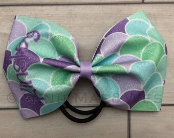 Mermaid cheer bow - Full Glitter Tail less Cheer Bow - Glitter Tailless Cheer Bow - Glitter Cheer Bow with No Tails