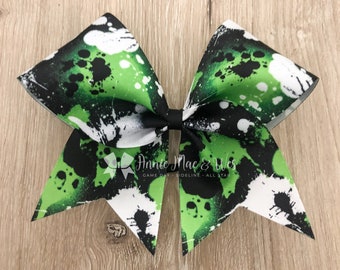 Custom Cheer Bow - Paint Splatter Graffiti Cheer Bow - Spray Paint Cheer Bow