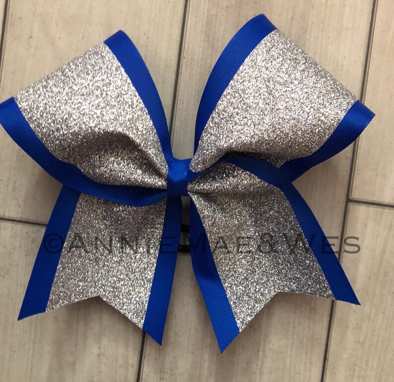 Cheer Bows Your Choice of Ribbon and Glitter Colors Etsy