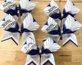 Royal Blue and Silver Glitter Cheer Bow