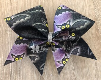 Halloween Cheer Bow - Bats - Halloween Cheer Bows - Glitter