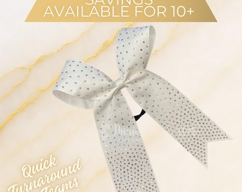 Rhinestone Long Tail Cheer Bow – Collegiate Style, Competition