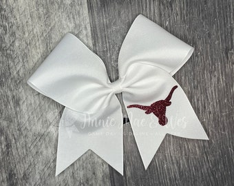 Longhorn Cheer bow - Custom Logo Cheer Bow