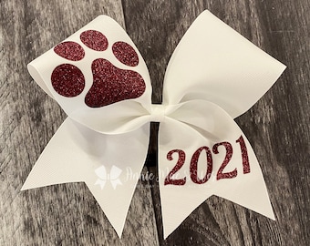 Custom Cheer Bows - Your choice of ribbon and glitter color