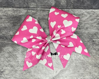 Valentine's Day cheer bow - Valentine's Day cheer bows - valentine cheer bow - Valentine's Day Cheer Bows
