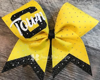 Custom rhinestone cheer bow