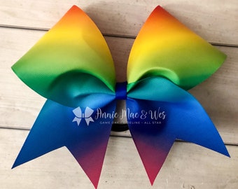 Rainbow Cheer Bow - Ombre Cheer Bow - Cheer Bows - Tropical Cheer Bow