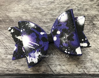 Black and Purple Paint Bow