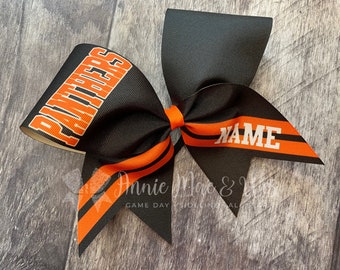 Custom Cheer Bows - Your choice of 2 colors with white accents