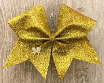 Full Glitter Cheer Bow - Black Green Glitter cheer Bow - Competition cheer bows