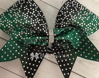 Competition Cheer Bow - Glitter and Rhinestone Bling Cheer Bow - Cheer bows - competition cheer bows - all star cheer bow