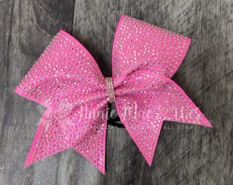 Glitter and Rhinestone Cheer Bow - Black on Black