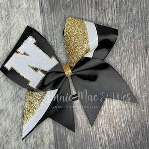 Team Cheer Bows - Your choice of Ribbon and one glitter color - alternate color will be white glitter by default