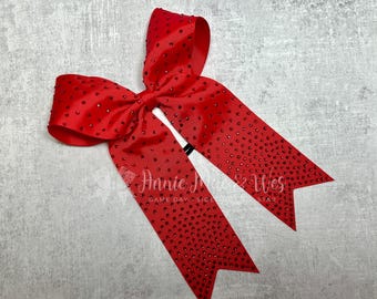 Long Tail Cheer Bow with Rhinestones