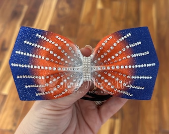 Ready to Ship Royal Blue and Orange Gymnastics Bows 3"x6"