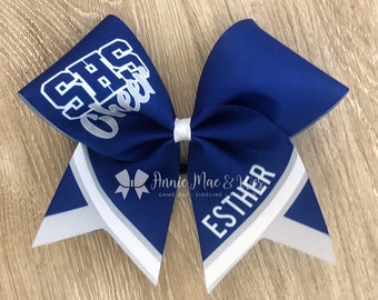 Cheer Bow - Team Cheer Bows - Sideline Cheer Bows - Your choice of 2 colors - Royal Blue, Silver, Maroon, Red, Orange, Black, Yellow, Royal