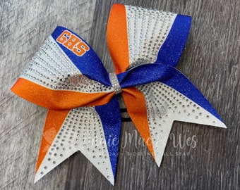 Glitter & Rhinestone Cheer Bow - Your choice of colors
