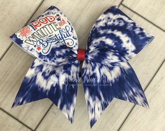 Independence Day Cheer Bow - Fourth of July Cheer Bow - Patriotic Cheer Bow