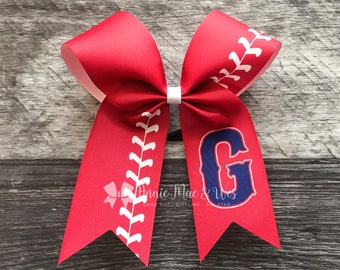 Softball bow - softball bows - long tail softball bow - collegiate style bow - 2.25" ribbon bow - orange softball bow