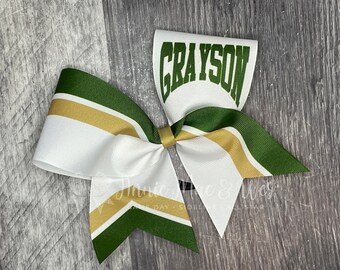Sideline Cheer Bow - White Bow with your choice of 2 accent colors