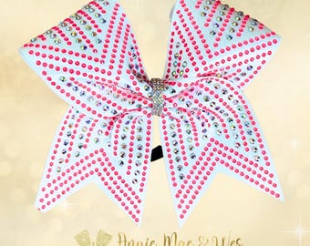 Custom Satin and Rhinestone Cheer Bow