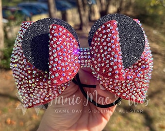 Cheer Bow - Tailless Cheer Bow - Glitter and Rhinestone Cheer Bow