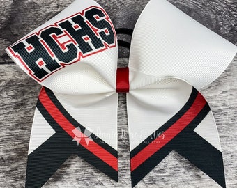 Custom cheer bow - your choice of 2 colors with white accents