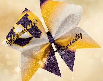 Cheer Bows - Your choice of 2 accent colors on a white bow
