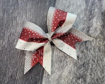 Cheer bows - Cheer Bow - White with your choice of 2 accent colors