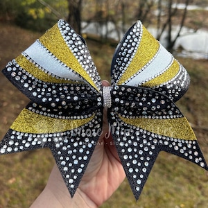 Noeud d&#39;encouragement strass scintillant : couleur contrastante personnalisée, ruban gros-grain 7 po.