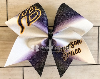 Cheer bow - Purple and Black Cheer bows - Purple and Black cheer bow - softball bow - softball bows