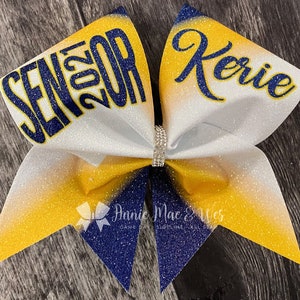 Senior Cheer Bows - Your choice of 2 accent colors on a white bow