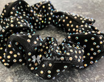 Scrunchie - Black Rhinestone Scrunchies - Luxury Rhinestone Scrunchies - Bling Rhinestone Scrunchie - Sparkly Scrunchies