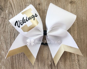 White cheer Bows - White team cheer bow - red and black cheer bows - sideline cheer bows - rec cheer bows