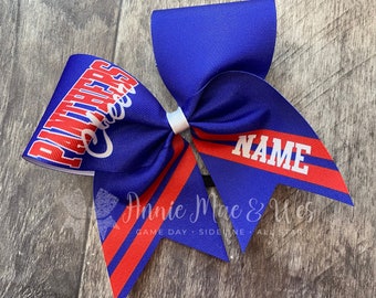 Custom Cheer Bows - Your choice of 2 colors with white accents