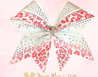 Leopard Print Cheer Bow
